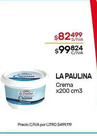 Nini Mayorista La Paulina Crema x 200cm3 oferta