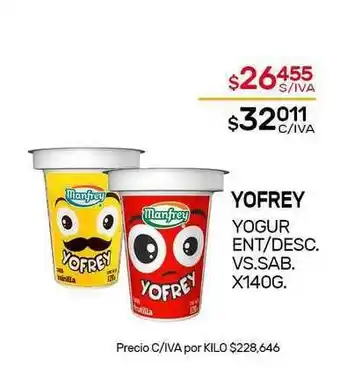 Nini Mayorista Yofrey Yogur Ent Desc. x 140g oferta