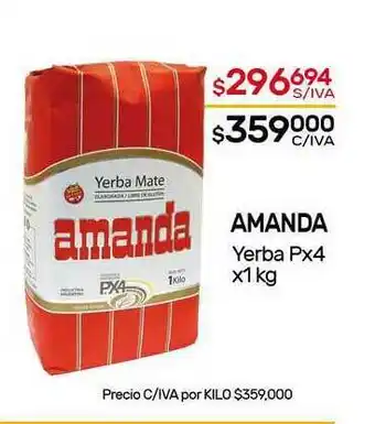Nini Mayorista Amanda Yerba Px4 x 1kg oferta
