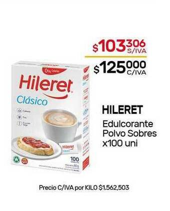 Nini Mayorista Hileret Edulcorante Polvo Sobres x 100uni oferta