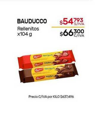 Nini Mayorista Bauducco Rellenitos x 104g oferta