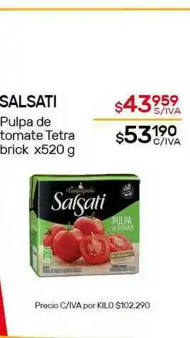 Nini Mayorista Salsati Pulpa De Tomate De Tomate Tetra Brick x 520g oferta