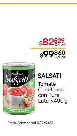 Nini Mayorista Salsati Tomate Cubeteado Con Pure x 400g oferta