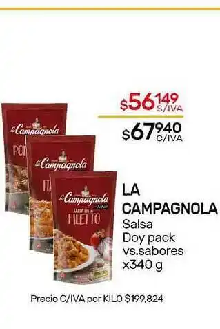 Nini Mayorista La Campagnola Salsa Doy Pack x 340g oferta