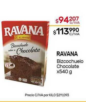 Nini Mayorista Ravana Bizcochuelo Chocolate x 540g oferta