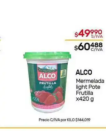 Alco Mermelada Light Pote Frutilla x 420g