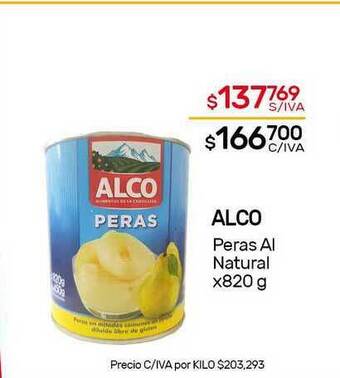 Nini Mayorista Alco Peras Al Natural x 820g oferta