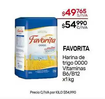 Nini Mayorista Favorita Harina De Trigo 0000 Vitaminas B6 B12 x 1kg oferta