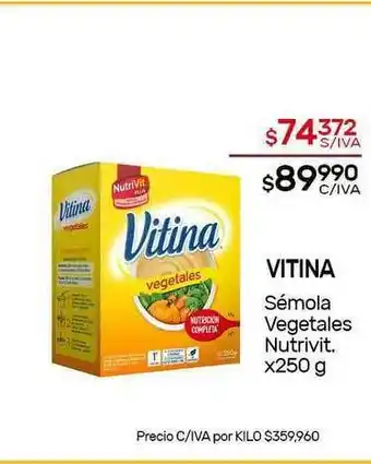 Nini Mayorista Vitina Sémola Vegetales Nutrivit. x 250g oferta