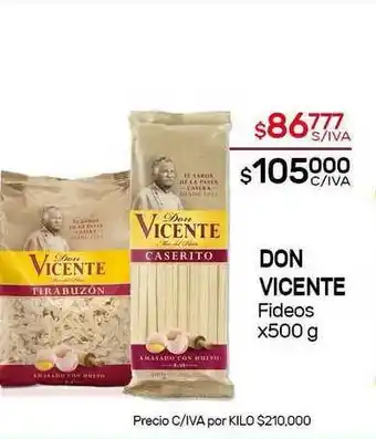 Nini Mayorista Don Vicente Fideos x 500g oferta