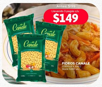 Supermercados Tadicor FIDEOS CANALE CODITOS X 500 G oferta