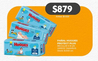 Supermercados Tadicor PAÑAL HUGGIES PROTECT PLUS REGULAR X 8 UN VARIOS TAMAÑOS oferta