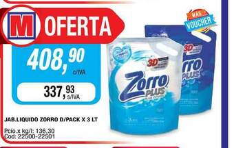 Maxiconsumo Jab. Liquido Zorro D Pack x 3lt oferta