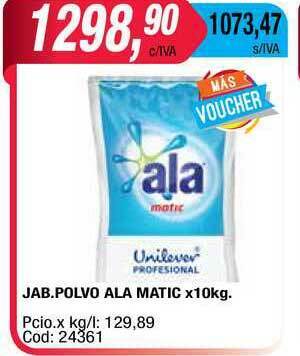 Maxiconsumo Jab. Polvo Ala Matic x 10kg oferta
