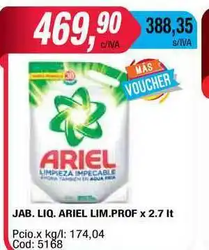 Maxiconsumo Ariel Jab. Liq. Lim. Prof x 2.7lt oferta