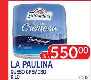 Masivos La Paulina Queso Cremoso Kilo oferta