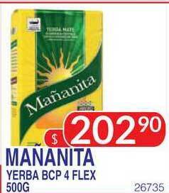 Masivos Mañanita Yerba Bcp 4 Flex 500g oferta