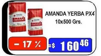 Dulcenter Amanda Yerba Px4 10x500grs oferta