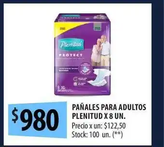 Punto Mayorista Pañales Para Adultos Plenitud x 8un oferta