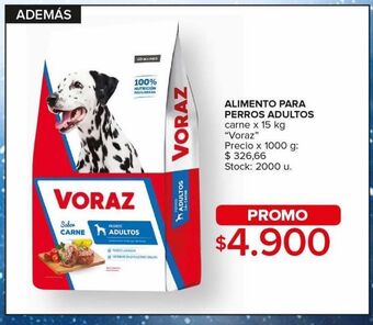Carrefour Maxi Alimento para perros adultos voraz carne x 15kg oferta
