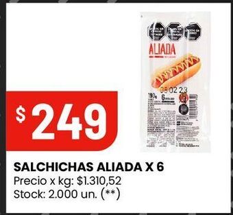 Changomas Salchichas aliada x 6 oferta