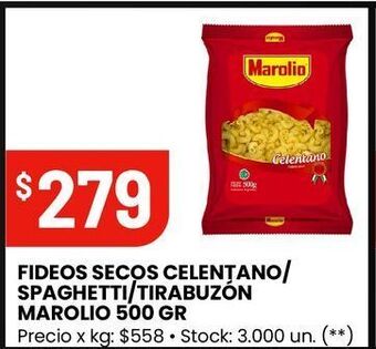 Changomas Fideos secos celentano/ spaghetti/tirabuzón marolio 500 gr oferta