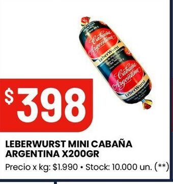 Changomas Leberwurst mini cabaña argentina x200gr oferta