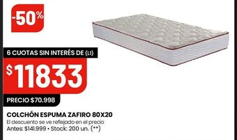 Changomas Colchón espuma zafiro 80x20 oferta
