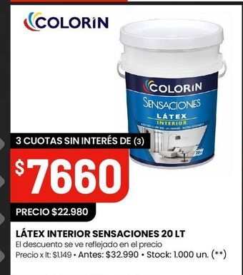 Changomas Látex interior sensaciones 20 lt oferta
