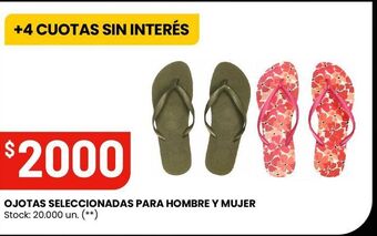 Changomas Ojotas seleccionadas para hombre y mujer oferta