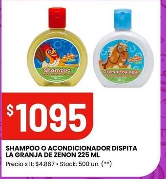 Changomas Shampoo o acondicionador dispita la granja de zenon 225 ml oferta