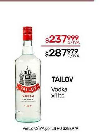 Nini Mayorista Tailov Vodka x 1lts oferta