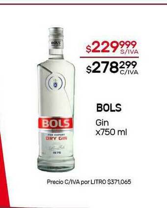 Nini Mayorista Bols Gin x 750ml oferta