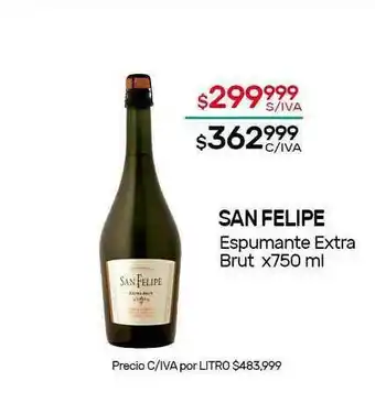 Nini Mayorista San Felipe Espumante Extra Brut x 750ml oferta
