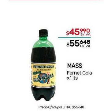 Nini Mayorista Mass Fernet Cola x 1lts oferta