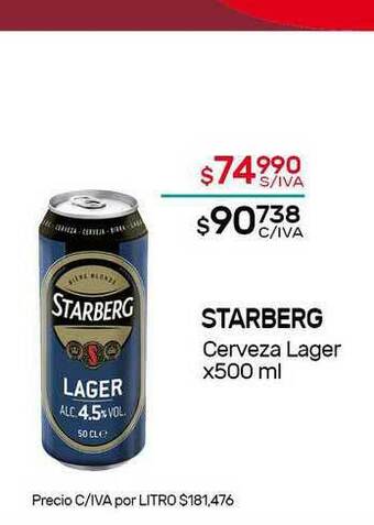 Nini Mayorista Starberg Cerveza Lager x 500ml oferta