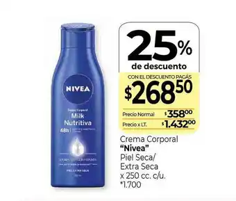 La Anonima Crema Corporal Nivea x 250cc oferta