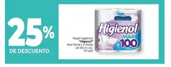 La Anonima Papel Higiénico Higienol Max Panal x 4 rollos oferta