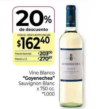 La Anonima Goyenechea Vino Blanco Sauvignon Blanc x 750cc oferta