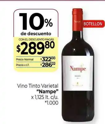 La Anonima Nampe Vino Tinto Varietal x 1,125lt oferta
