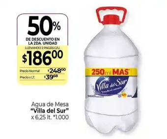 La Anonima Villa del Sur Agua de Mesa x 6.25lt oferta