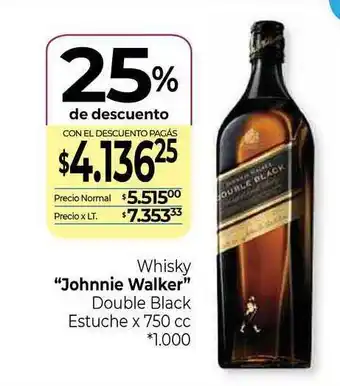 La Anonima Whisky JOhnnie Walker Double black Estuche x 750cc oferta