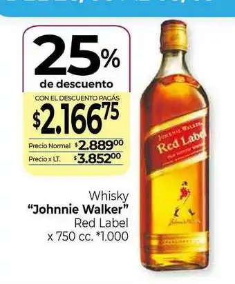 La Anonima Whisky Johnnie Walker Red Label 750 cc oferta