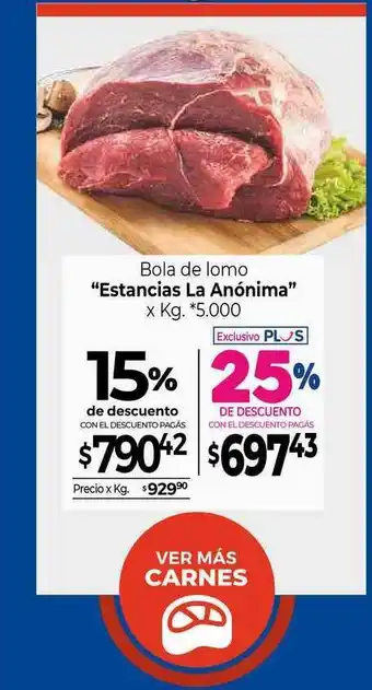 La Anonima Bola De Lomo Estancias La Anónima x kg oferta