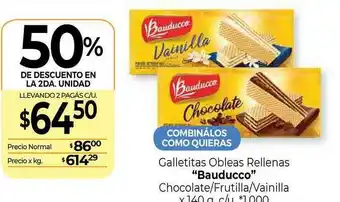 La Anonima Galletitas Obleas Rellenas Bauducco x 140g oferta