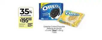 La Anonima Oreo Galletitas Golden/Chocolate Rellenas de Vainilla x 3unid x 354g oferta