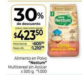 La Anonima Nestum Alimento en polvo Multicereal sin Azúcar x 500g oferta
