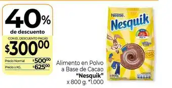 La Anonima Nesquik Alimento en Polvo a Base de Cacao x 800g oferta
