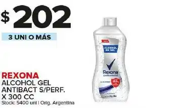 Carrefour Maxi Rexona Alcohol Gel Antibact S Perf. x 300cc oferta
