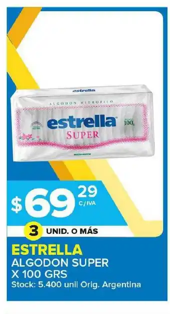 Carrefour Maxi Estrella Algodon Super x100grs oferta